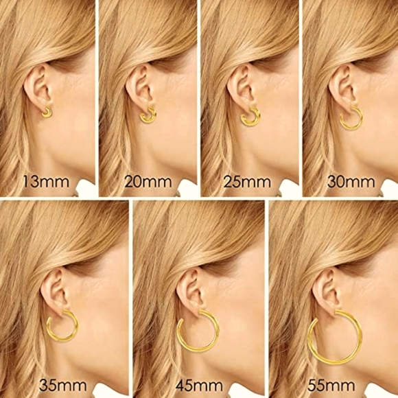 GOLD HOOP EARRINGS - Picture 2 of 8